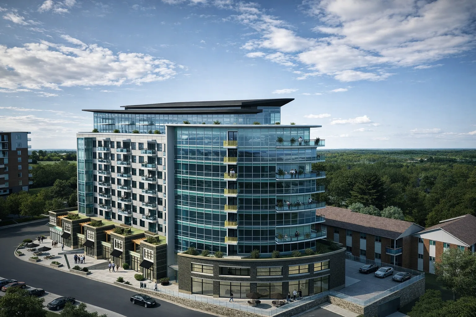 Bedford Glass Tower — Ceilings, bulkheads, suite finishing and amenity spaces by 902 Drywall in Bedford, Nova Scotia